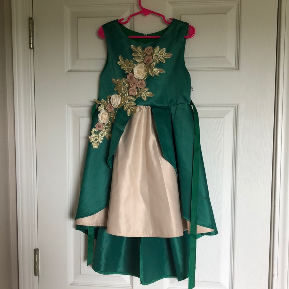 Green pageant/flower girl dress